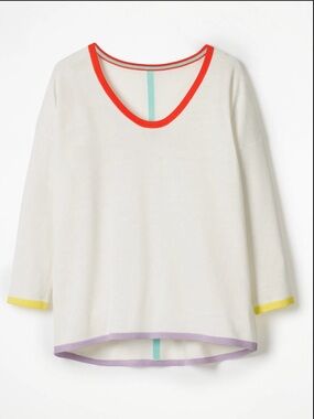 Anthropologie Boden Angeline Sweater Jumper Rainbow Seam